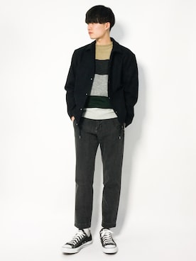 「STUDIOUS（ステュディオス）のアイテム（ブルゾン）」を使った、武井一輝さん（メンズ・173cm）の冬コーディネート
