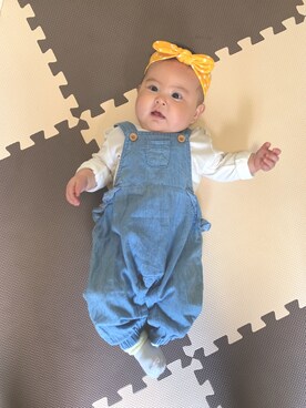「Carter's（カーターズ）のアイテム（トップス）」を使った、つむつむさん（キッズ・70cm）の春コーディネート