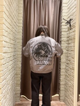 「ワイドパンツ 」｜「アイテム（ミリタリージャケット）」を使った、hzktoさん（レディース・161cm）の秋コーディネート