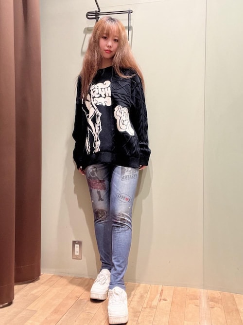 HYSTERIC TIMES ジャガードオーバーサイズセーター HYSTERIC GLAMOUR（ヒステリックグラマー）の「HYSTERIC TIMES