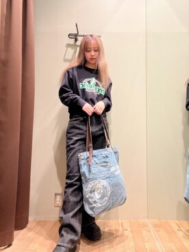 「でにむ」｜「アイテム（スウェット）」を使った、hzktoさん（レディース・161cm）の冬コーディネート