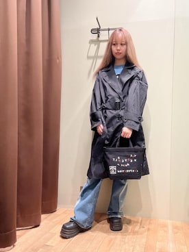 「でにむ」｜「アイテム（トレンチコート）」を使った、hzktoさん（レディース・161cm）の冬コーディネート