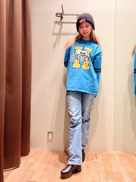 「でにむ」｜「アイテム（キャップ）」を使った、hzktoさん（レディース・161cm）の冬コーディネート