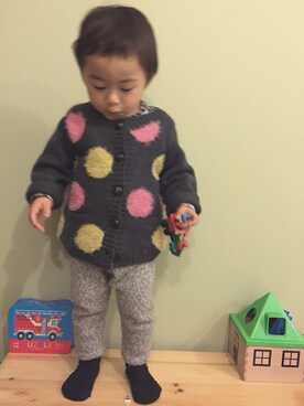 「2歳3ヶ月」｜「アイテム（ソックス/靴下）」を使った、masu oさん（メンズ・80cm）の冬コーディネート