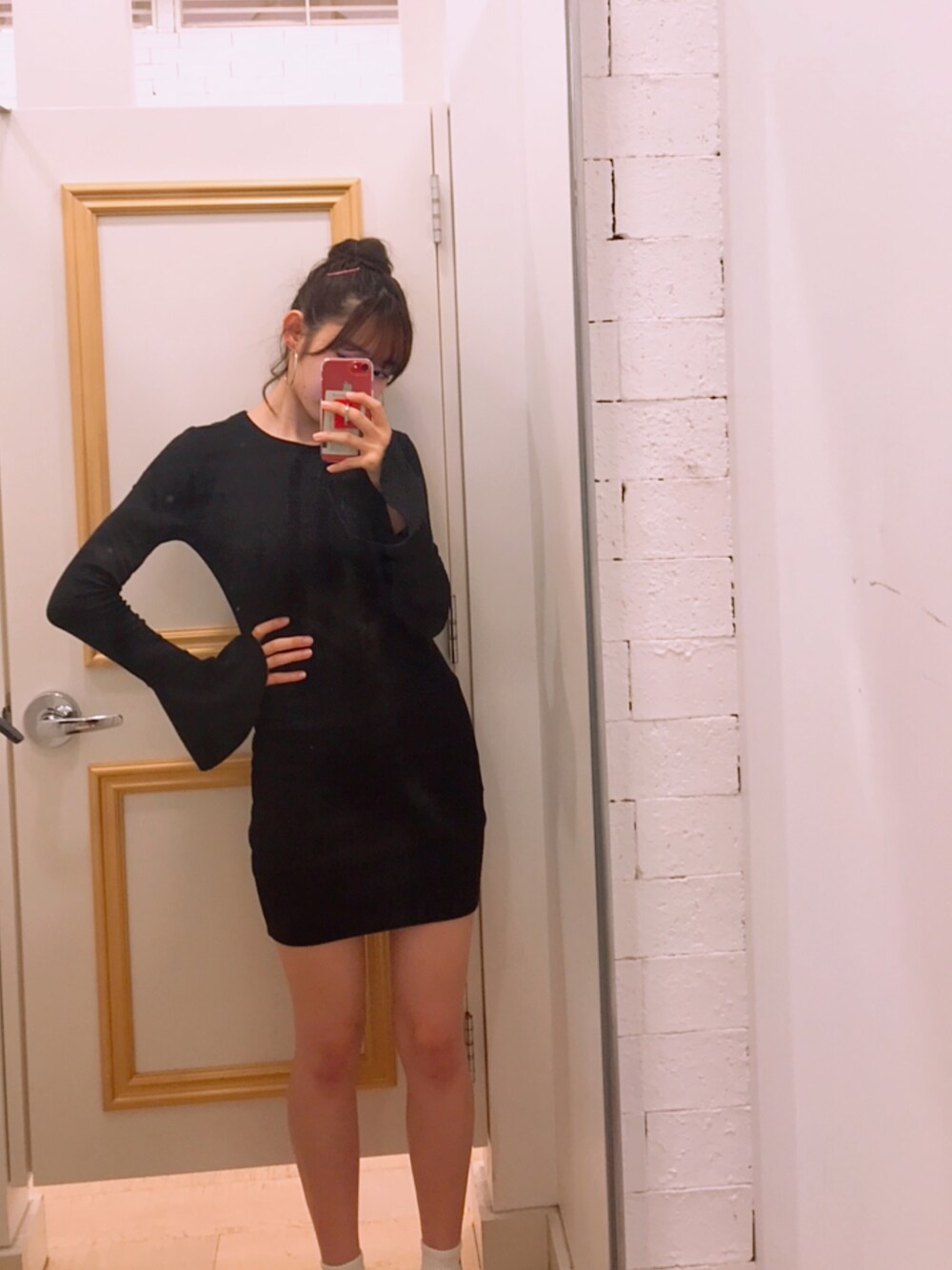 「FOREVER 21のアイテム（ワンピース/ドレス、ブラック系）」を使った、なななさん（レディース・163cm）の夏コーディネートの1枚目の写真
