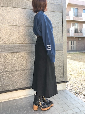 「ANDGEEBEE（アンジービー）のアイテム（スウェット）」を使った、iaさん（レディース・155cm）の秋コーディネート
