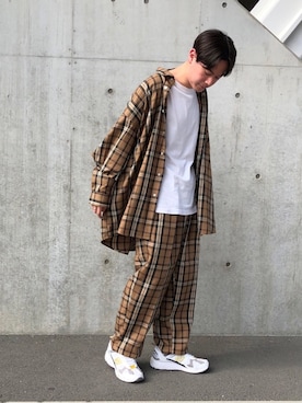 「チェック柄に恋してる」｜EIJIさん（メンズ・173cm）の秋コーディネート