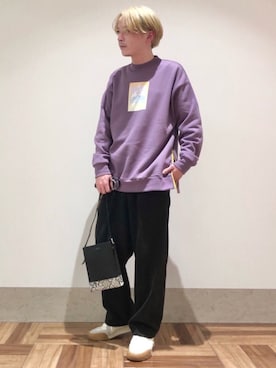 「JUNRED（ジュンレッド）のアイテム（ショルダーバッグ）」を使った、EIJIさん（メンズ・173cm）の冬コーディネート