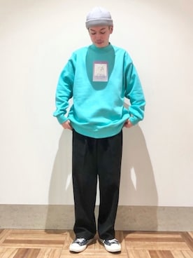 「JUNRED（ジュンレッド）のアイテム（ニットキャップ/ビーニー）」を使った、EIJIさん（メンズ・173cm）の冬コーディネート