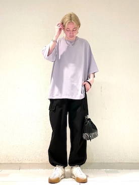 「JUNRED（ジュンレッド）のアイテム（ショルダーバッグ）」を使った、EIJIさん（メンズ・173cm）の夏コーディネート