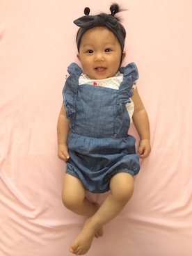 「kissy kissy（キッシーキッシー）のアイテム」を使った、kotorihiさん（キッズ・70cm）の夏コーディネート