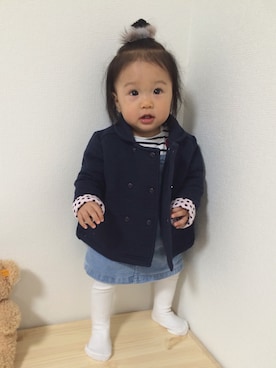 「PETIT BATEAU（プチバトー）のアイテム（ブルゾン）」を使った、kotorihiさん（キッズ・70cm）の秋コーディネート