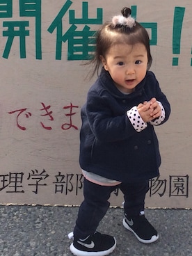 「PETIT BATEAU（プチバトー）のアイテム（ブルゾン）」を使った、kotorihiさん（キッズ・70cm）の冬コーディネート
