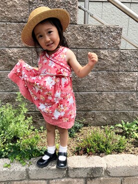 「アイテム（ワンピース/ドレス）」を使った、kotorihiさん（キッズ・90cm）の夏コーディネート