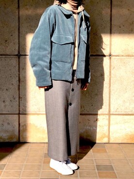 「URU（ウル）のアイテム（ブルゾン）」を使った、05wako0328さん（レディース・157cm）の冬コーディネート
