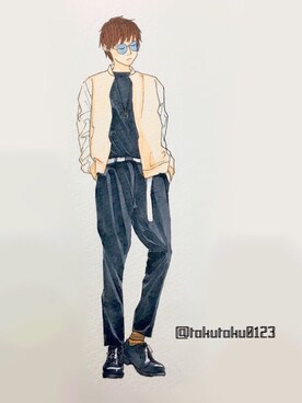 「かのさん」｜☆とまと☆さん（メンズ・174cm）の春コーディネート