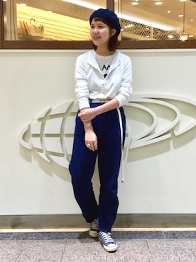 「BEAMS BOY（ビームスボーイ）のアイテム（カーディガン/ボレロ）」を使った、nishikawaさん（レディース・166cm）の春コーディネート