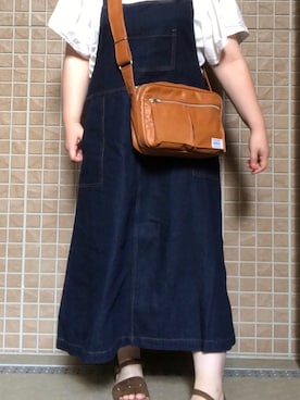 「kutir（クティール）のアイテム（ジャンパースカート）」を使った、saku39さん（レディース・148cm）の夏コーディネート