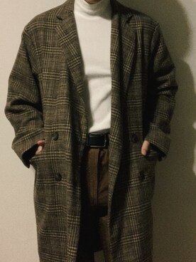 「ZIP FIVE（ジップファイブ）のアイテム（チェスターコート）」を使った、 aoさん（メンズ・169cm）の春コーディネート