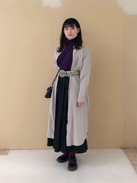 「RAY CASSIN（レイカズン）のアイテム（シャツワンピース）」を使った、アイさん（レディース・156cm）の春コーディネート