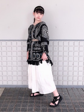 「チャイハネ（チャイハネ）のアイテム（その他トップス）」を使った、アイさん（レディース・155cm）の夏コーディネート