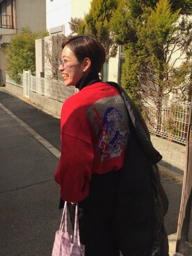 「KENZO」｜「アイテム（トートバッグ）」を使った、mahoさん（レディース・159cm）の春コーディネート