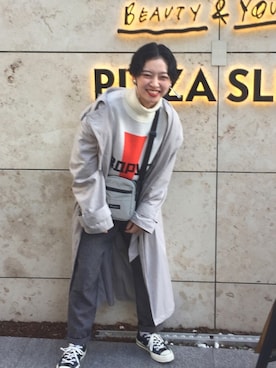 「Gosha Rubchinskiy（ゴーシャラブチンスキー）のアイテム」を使った、mahoさん（レディース・159cm）の冬コーディネート