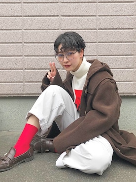 「Gosha Rubchinskiy（ゴーシャラブチンスキー）のアイテム」を使った、mahoさん（レディース・159cm）の冬コーディネート