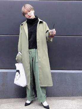 「kutir（クティール）のアイテム（その他アウター）」を使った、mahoさん（レディース・159cm）の春コーディネート