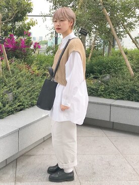 「UNIQLO（ユニクロ）のアイテム（シャツワンピース）」を使った、mahoさん（レディース・159cm）の春コーディネート