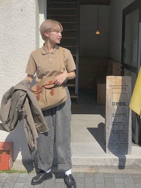 「BURBERRY（バーバリー）のアイテム（ステンカラーコート）」を使った、mahoさん（レディース・159cm）の春コーディネート