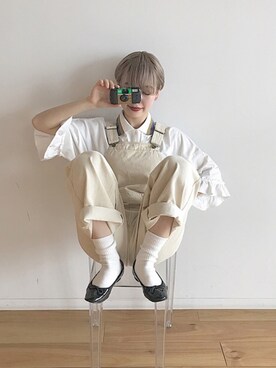 「kutir（クティール）のアイテム（オールインワン・サロペット）」を使った、mahoさん（レディース・159cm）の春コーディネート