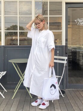 「Noritakeのアイテム（バッグ）」を使った、mahoさん（レディース・159cm）の夏コーディネート