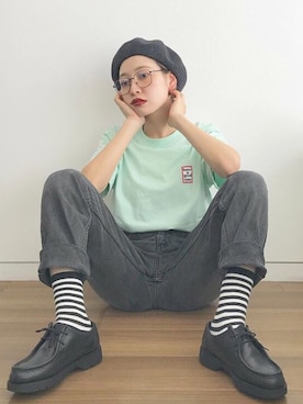 「KLEMAN（クレマン）のアイテム（その他シューズ）」を使った、mahoさん（レディース・159cm）の夏コーディネート