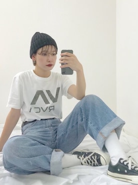 「RVCA（ルーカ）のアイテム」を使った、mahoさん（レディース・159cm）の秋コーディネート