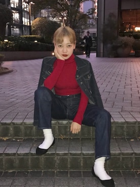 「Chico（チコ）のアイテム（ジャケット/アウター）」を使った、mahoさん（レディース・159cm）の秋コーディネート