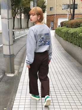 「EXCELSIOR（エクセルシオール）のアイテム（シューズ）」を使った、mahoさん（レディース・159cm）の秋コーディネート