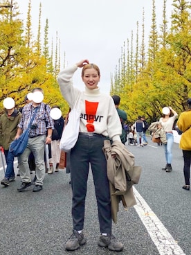 「Gosha Rubchinskiy（ゴーシャラブチンスキー）のアイテム」を使った、mahoさん（レディース・159cm）の秋コーディネート