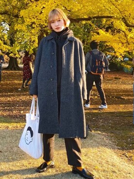 「Noritakeのアイテム（バッグ）」を使った、mahoさん（レディース・159cm）の秋コーディネート
