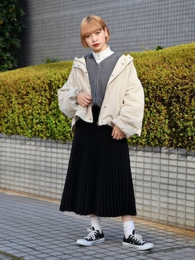 「kutir（クティール）のアイテム（マウンテンパーカー）」を使った、mahoさん（レディース・159cm）の冬コーディネート