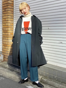 「Gosha Rubchinskiy（ゴーシャラブチンスキー）のアイテム」を使った、mahoさん（レディース・159cm）の冬コーディネート