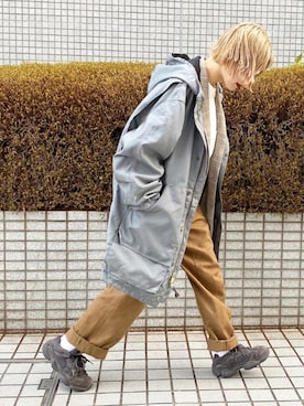 「Carhartt（カーハート）のアイテム（ジャケット/アウター）」を使った、mahoさん（レディース・159cm）の冬コーディネート