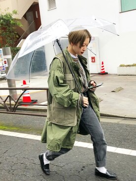 「Guess（ゲス）のアイテム」を使った、mahoさん（レディース・159cm）の冬コーディネート