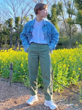 「Levi's（リーバイス）のアイテム（ブルゾン）」を使った、mahoさん（レディース・159cm）の春コーディネート