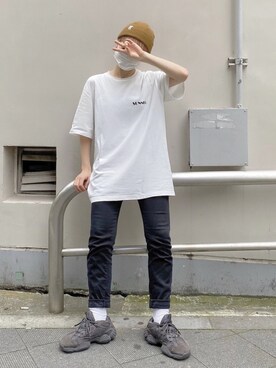 「Steven Alan（スティーブンアラン）のアイテム（ニットキャップ/ビーニー）」を使った、mahoさん（レディース・159cm）の夏コーディネート