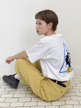 「HUF（ハフ）のアイテム」を使った、mahoさん（レディース・159cm）の夏コーディネート