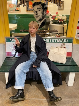 「RYO TAKASHIMA（リョウタカシマ）のアイテム（トレンチコート）」を使った、mahoさん（レディース・159cm）の秋コーディネート