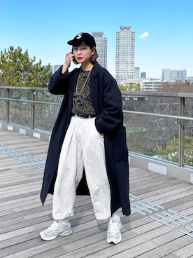 「kutir（クティール）のアイテム（チェスターコート）」を使った、mahoさん（レディース・159cm）の冬コーディネート