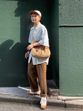 「EXCELSIOR（エクセルシオール）のアイテム（シューズ）」を使った、mahoさん（レディース・159cm）の春コーディネート