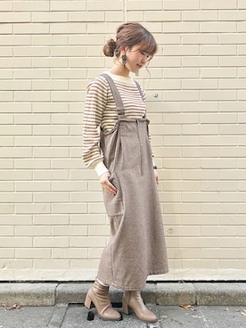 「Kastane」｜「アイテム（ブーティ）」を使った、itabaさん（レディース・160cm）の冬コーディネート